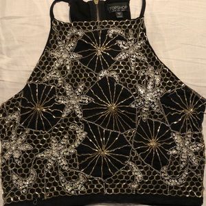Sequin Topshop Cropped Top